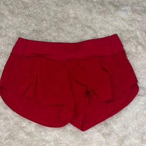 Red lululemon shorts